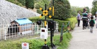 ミニ鉄道の踏切遮断機