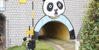 パンダの絵が描かれたトンネル